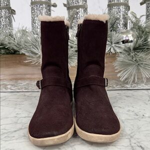 UGG Dark Brown Suede Winter Boots